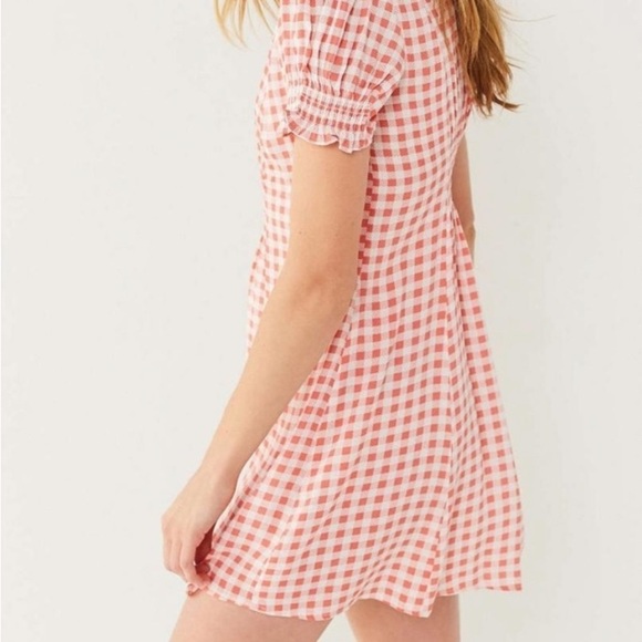 Urban Outfitters Red Plaid Smocked Mini Dress S Vacation Grunge Smocked 90’s Y2K - Picture 10 of 12